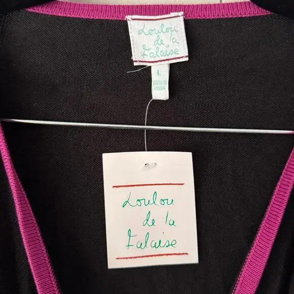 LOULOU DE LA FALAISE X ANTHRO NWT Assymetrical Long Sleeve Wrap Sweater L - Picture 4 of 6